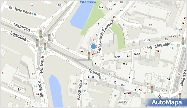 Wrocław, św. Mikołaja, 42, mapa Wrocławia