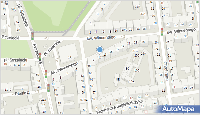 Wrocław, św. Wincentego, 11, mapa Wrocławia