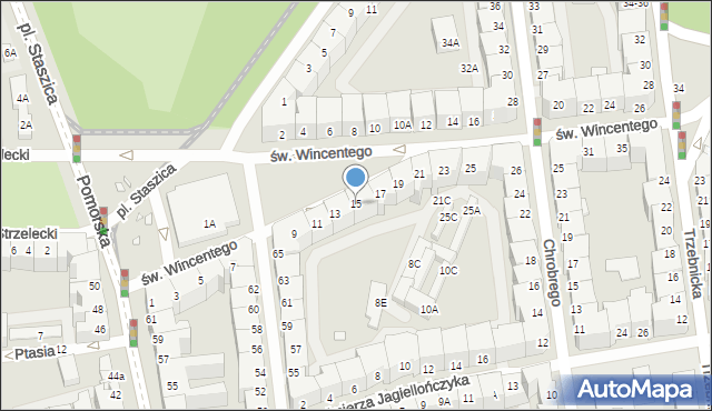 Wrocław, św. Wincentego, 15, mapa Wrocławia