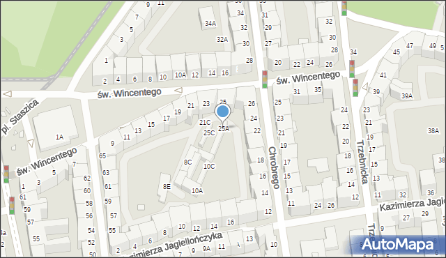 Wrocław, św. Wincentego, 25A, mapa Wrocławia