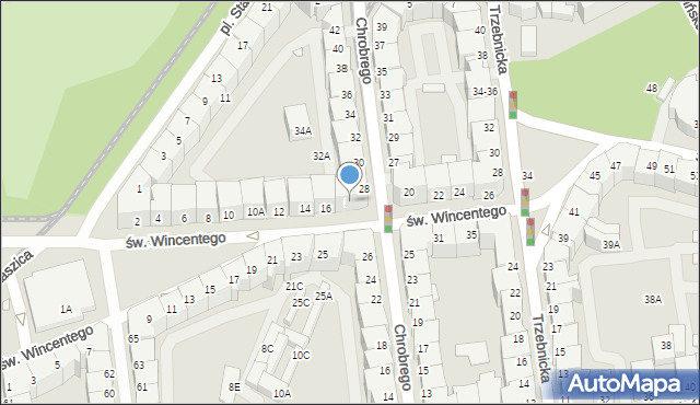 Wrocław, św. Wincentego, 18, mapa Wrocławia