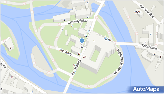 Wrocław, św. Jadwigi, 12, mapa Wrocławia