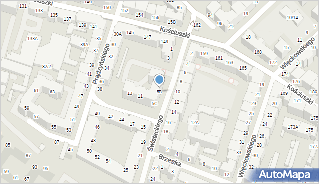 Wrocław, Świstackiego Stacha, 5B, mapa Wrocławia