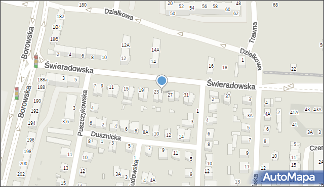Wrocław, Świeradowska, 25, mapa Wrocławia