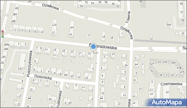 Wrocław, Świeradowska, 33, mapa Wrocławia