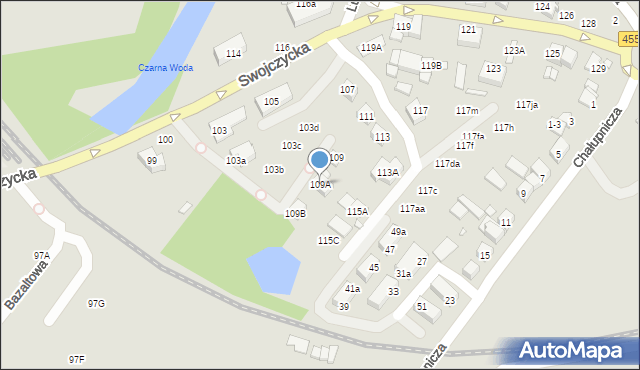 Wrocław, Swojczycka, 109A, mapa Wrocławia