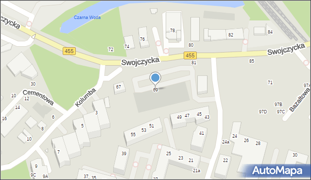 Wrocław, Swojczycka, 69, mapa Wrocławia