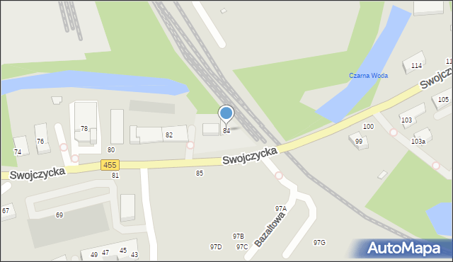 Wrocław, Swojczycka, 84, mapa Wrocławia