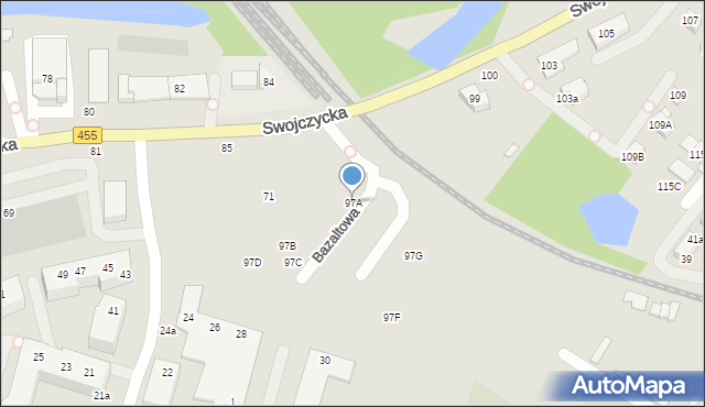 Wrocław, Swojczycka, 97A, mapa Wrocławia