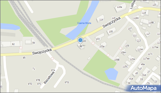 Wrocław, Swojczycka, 99, mapa Wrocławia