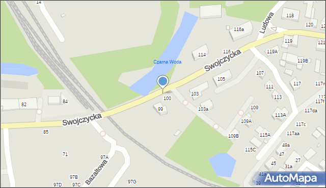 Wrocław, Swojczycka, 99b, mapa Wrocławia