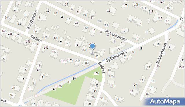 Wrocław, Świeża, 78, mapa Wrocławia