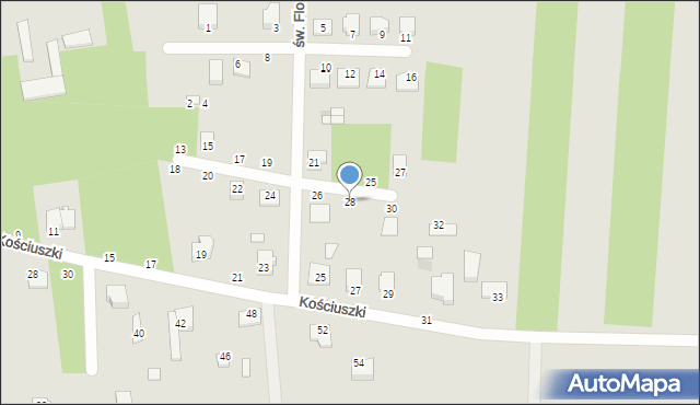 Wyśmierzyce, św. Floriana, 28, mapa Wyśmierzyce