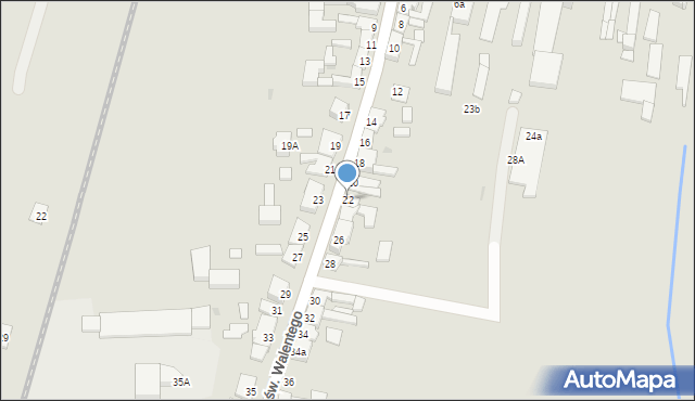 Wysoka, św. Walentego, 22, mapa Wysoka