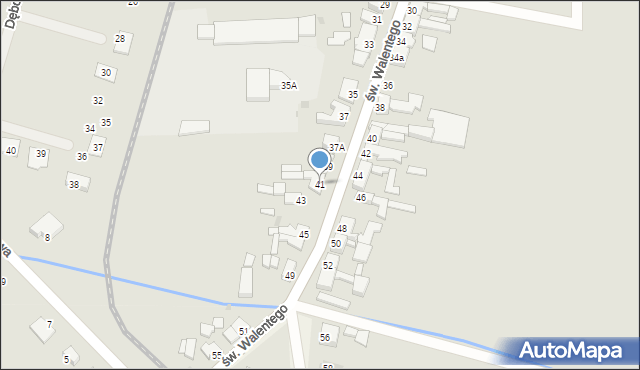Wysoka, św. Walentego, 41, mapa Wysoka