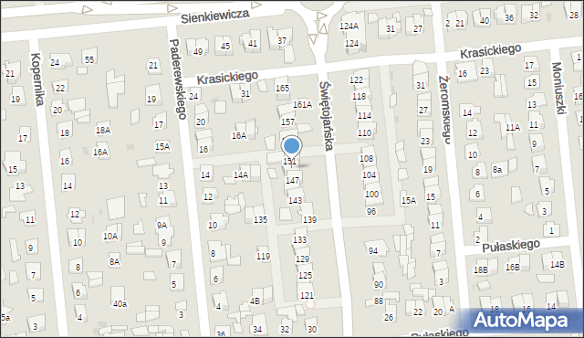 Wyszków, Świętojańska, 149, mapa Wyszków