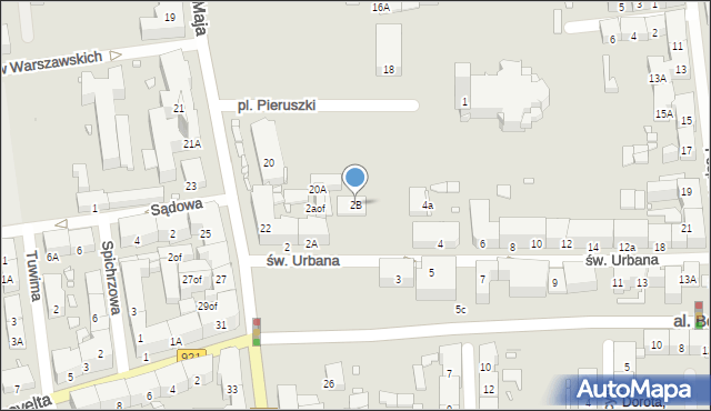 Zabrze, św. Urbana, 2B, mapa Zabrza
