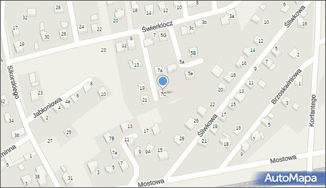 Zabrzeg, Świerklocz, 7C, mapa Zabrzeg