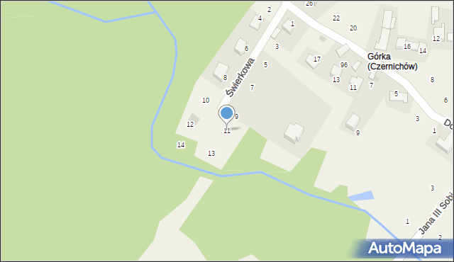 Zagacie, Świerkowa, 11, mapa Zagacie