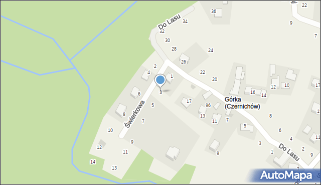 Zagacie, Świerkowa, 3, mapa Zagacie