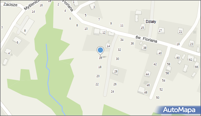 Zakliczyn, św. Floriana, 16, mapa Zakliczyn