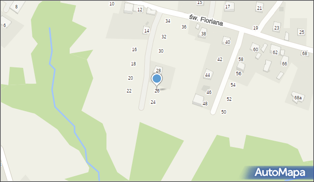 Zakliczyn, św. Floriana, 26, mapa Zakliczyn