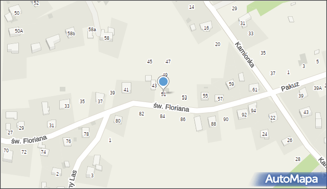 Zakliczyn, św. Floriana, 51, mapa Zakliczyn