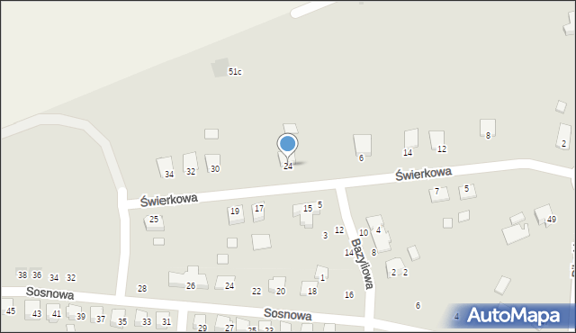 Zambrów, Świerkowa, 24, mapa Zambrów