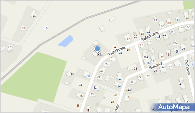 Zamość, Świerkowa, 28, mapa Zamościa