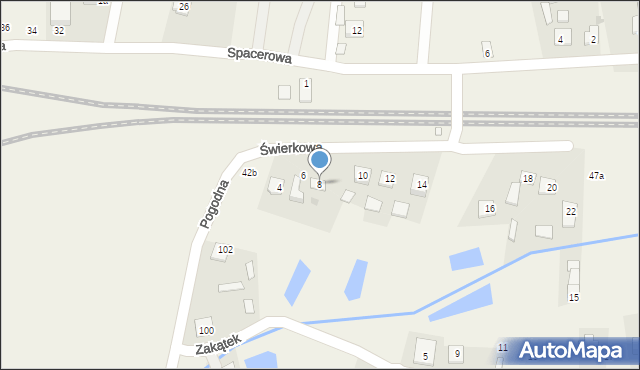 Zawadówka, Świerkowa, 8, mapa Zawadówka