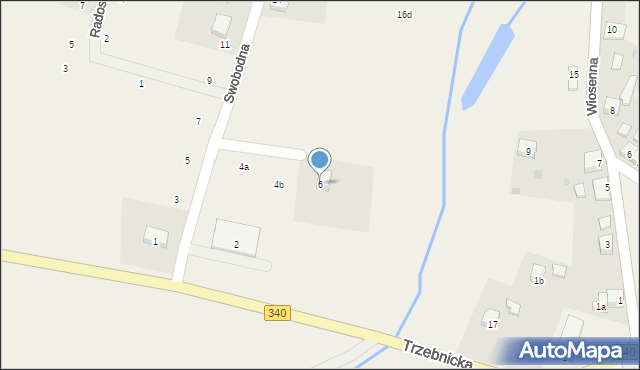 Zawonia, Swobodna, 6, mapa Zawonia