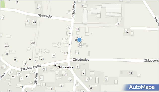 Zbludowice, Świętokrzyska, 17, mapa Zbludowice