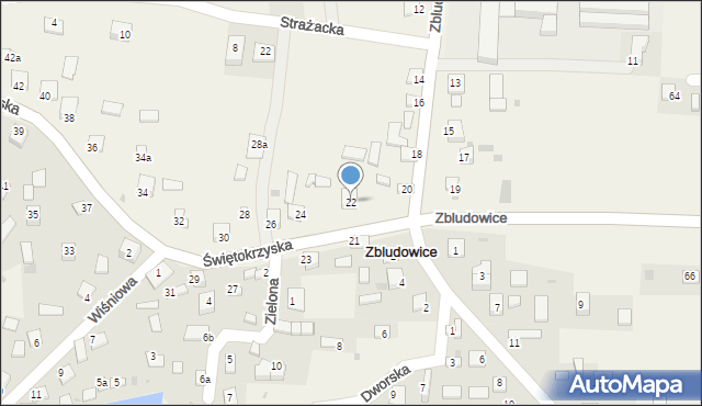 Zbludowice, Świętokrzyska, 22, mapa Zbludowice