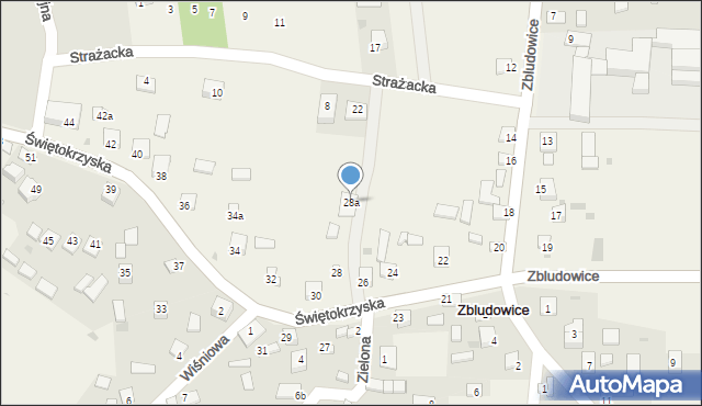 Zbludowice, Świętokrzyska, 28a, mapa Zbludowice