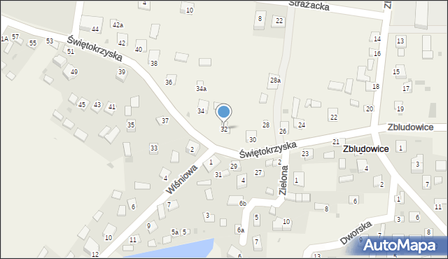 Zbludowice, Świętokrzyska, 32, mapa Zbludowice
