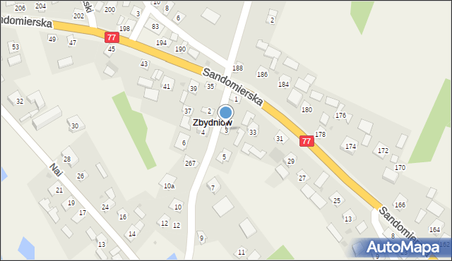 Zbydniów, Świerkowa, 3, mapa Zbydniów