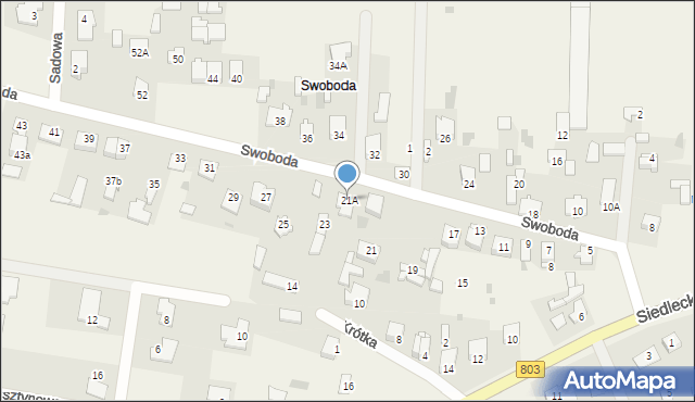 Żelków-Kolonia, Swoboda, 21A, mapa Żelków-Kolonia