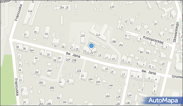 Zgorzelec, św. Jana, 21, mapa Zgorzelec