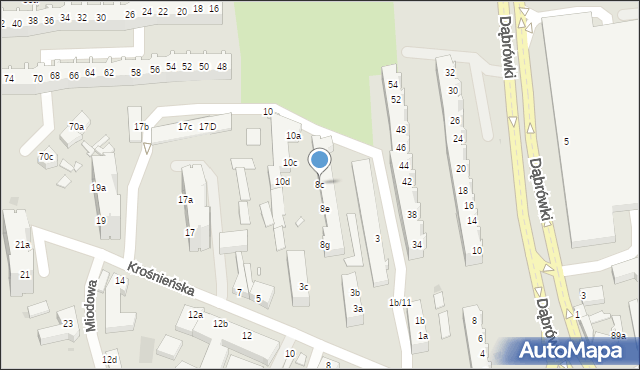 Zielona Góra, Świętej Trójcy, 8c, mapa Zielona Góra