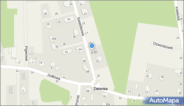 Zielonka, Świetlikowa, 21, mapa Zielonka