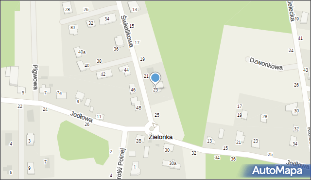 Zielonka, Świetlikowa, 23, mapa Zielonka