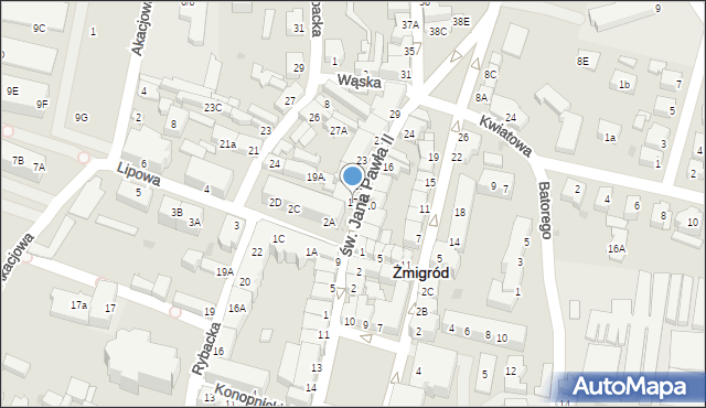 Żmigród, św. Jana Pawła II, 17, mapa Żmigród