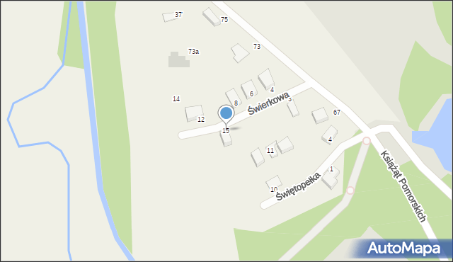 Żukowo, Świerkowa, 15, mapa Żukowo
