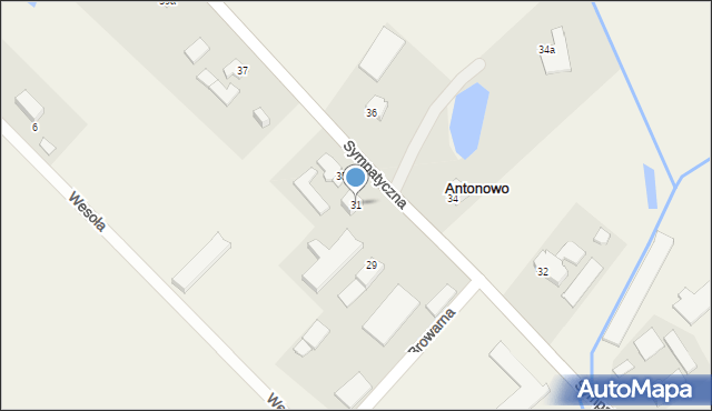 Antonowo, Sympatyczna, 31, mapa Antonowo
