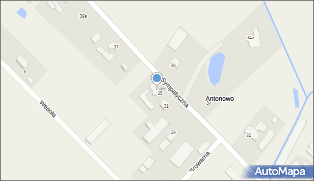 Antonowo, Sympatyczna, 35A, mapa Antonowo