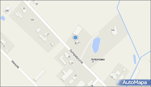 Antonowo, Sympatyczna, 36, mapa Antonowo