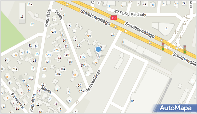 Białystok, Syczewskiego Aleksandra, ks., 11, mapa Białegostoku