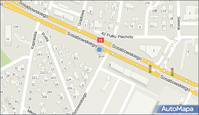 Białystok, Syczewskiego Aleksandra, ks., 17, mapa Białegostoku