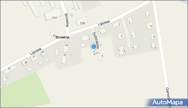 Browina, Sybiraków, 4, mapa Browina