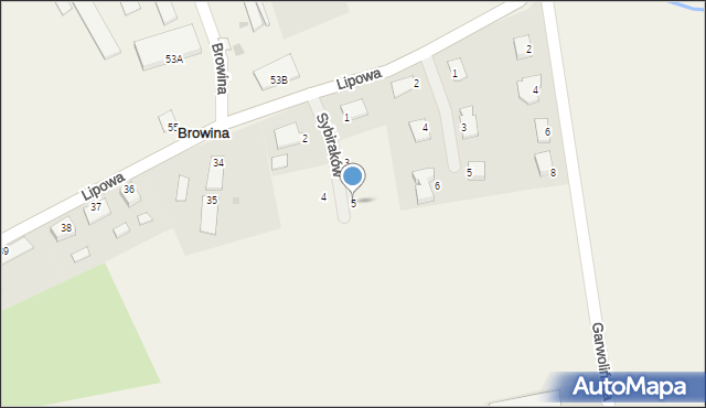 Browina, Sybiraków, 5, mapa Browina